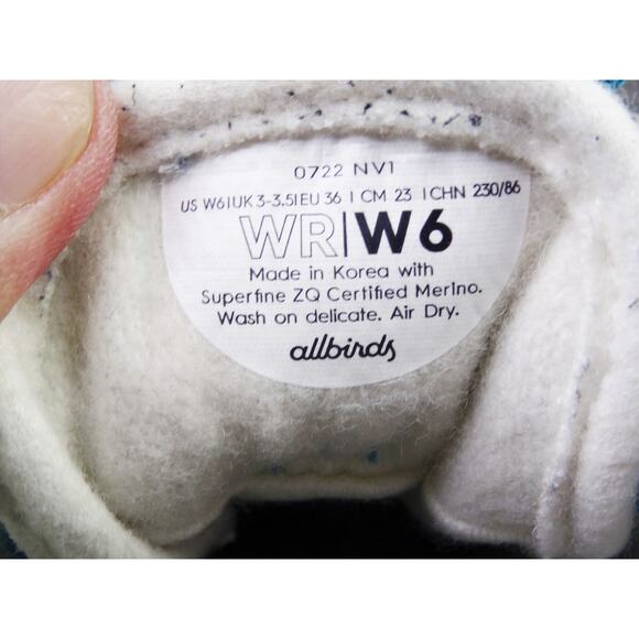 Allbirds Wool Runner Fluffs Teal Women 6 Used In Very Good Condition - Picture 11 of 12